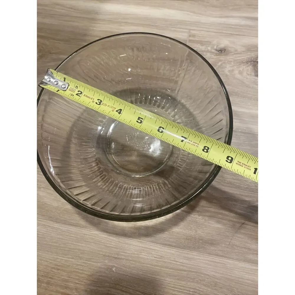 Pyrex Clear Glass 8.5” Ribbed Bowl 10 Cup 2.5 L #7403-S